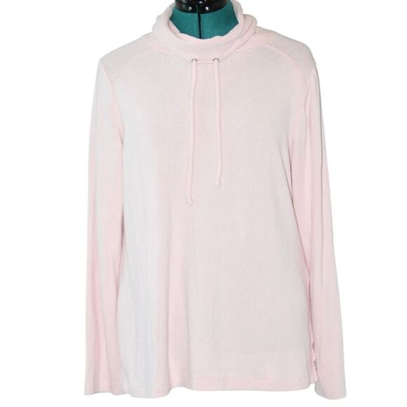 Weekends by Chico's Tops - Weekends by Chico’s Pink Cowl Neck Pullover Sweater Women Size 1 Soft Cozy Knit